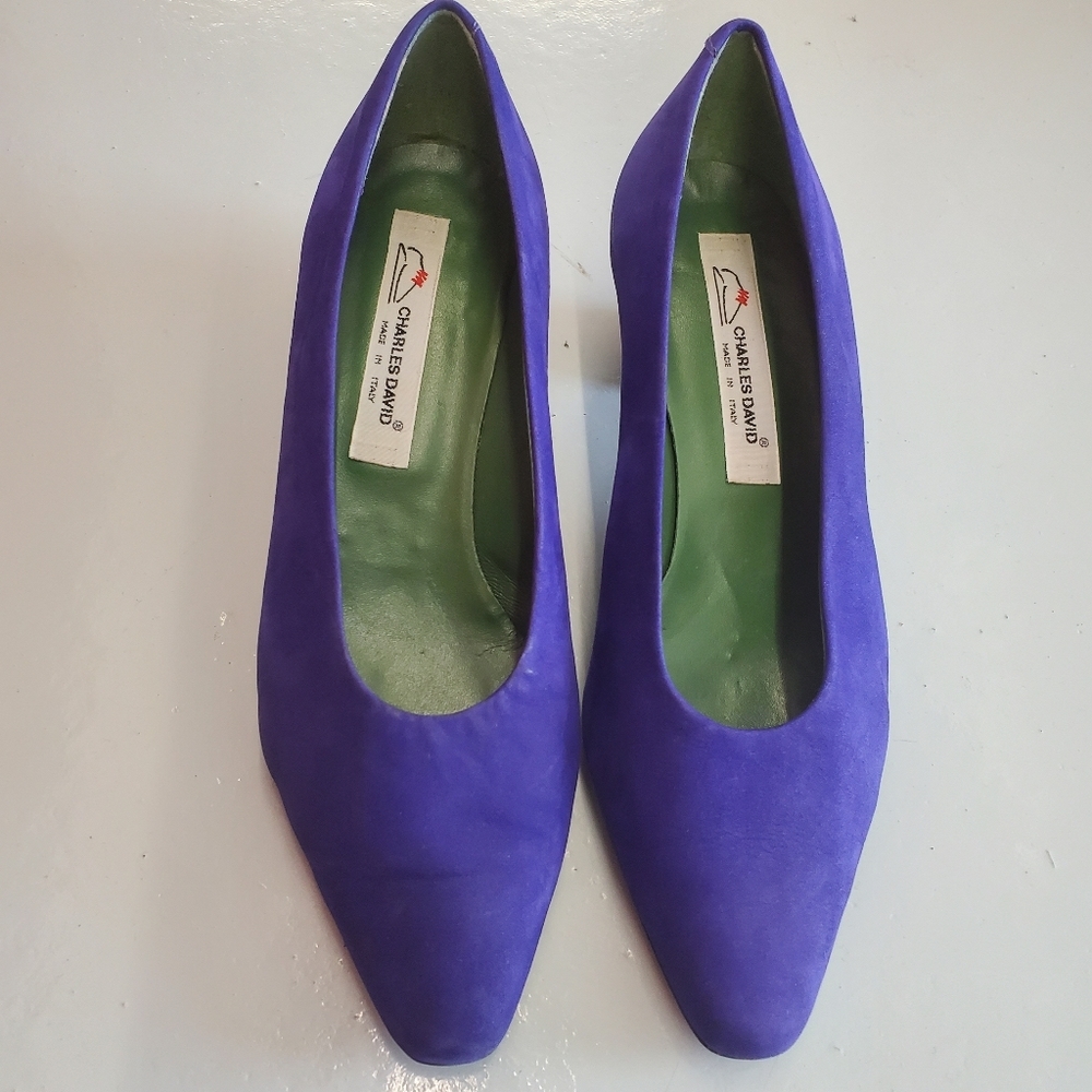 Vintage Charles David Suede Low  Heels
